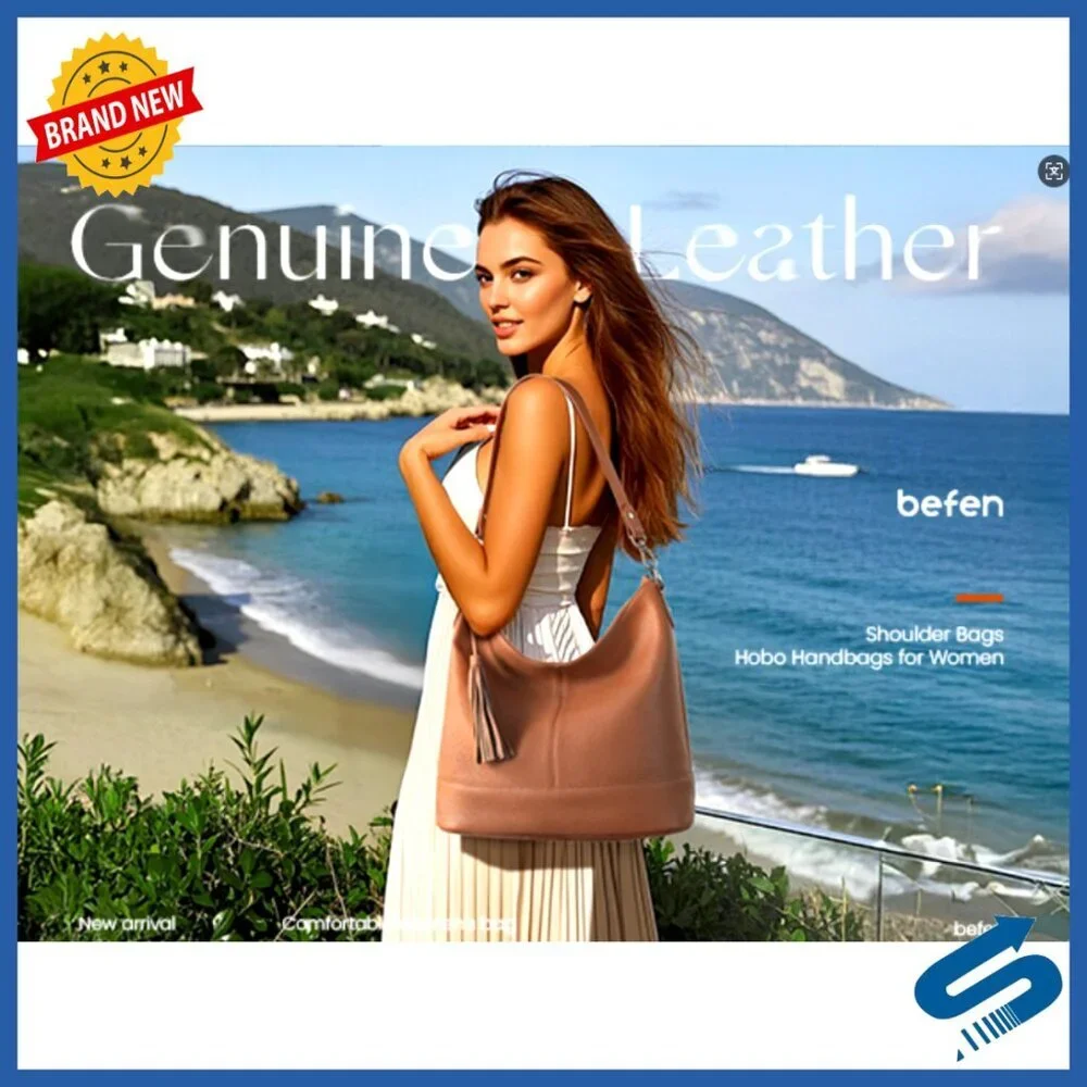 Genuine Leather Hobo Crossbody Bag with Removable Straps, 11L Capacity